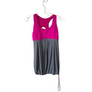 Lululemon Padded Elastic Waist Loose Tank Top Pink Gray Size 4